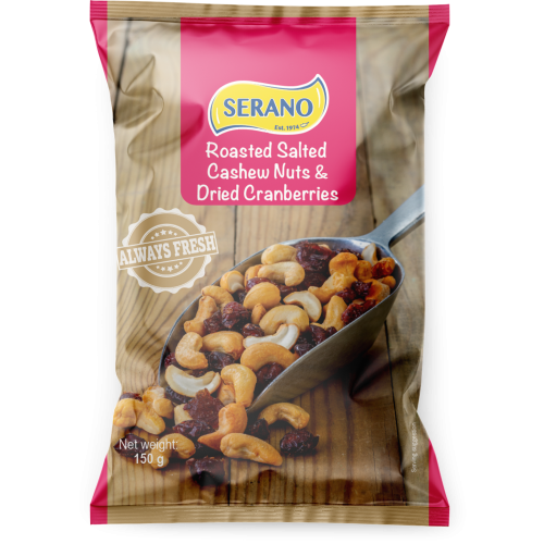 Roasted salted cashew nuts & dried cranberries